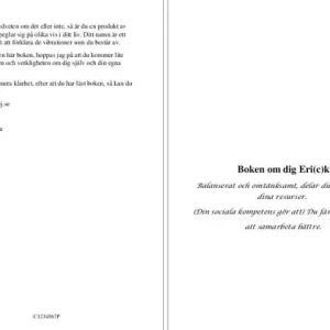Köp online Boken om dig Eri(c)k | 0:e upplagan