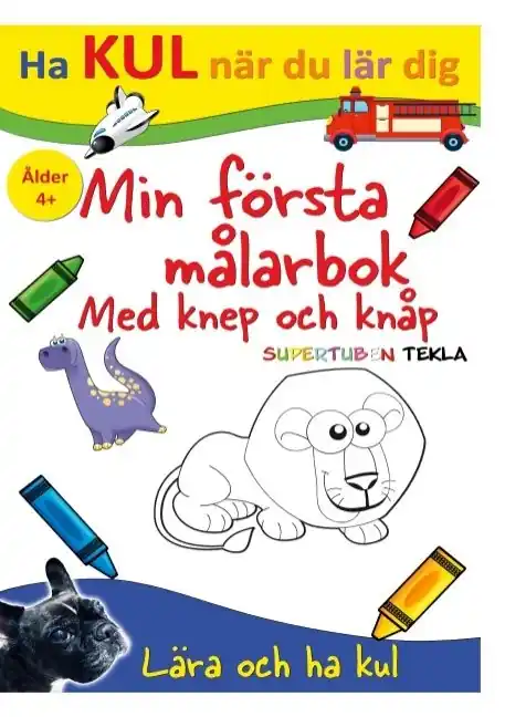 Min första målarbok med knep och knåp - med Supertuben Tekla | 1:a upplagan Billig