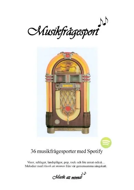 Erbjudande Musikfrågesport : 36 musikfrågesporter med Spotify | 1:a upplagan