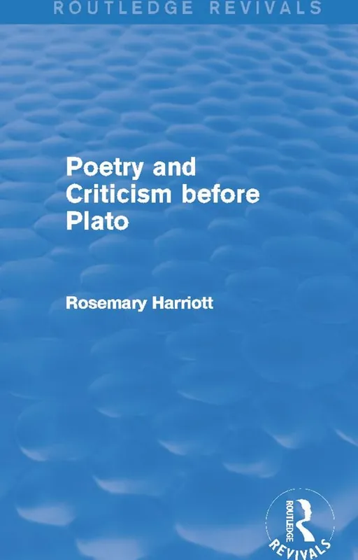 Poetry and Criticism before Plato (Routledge Revivals) | 1:a upplagan Erbjudandepris